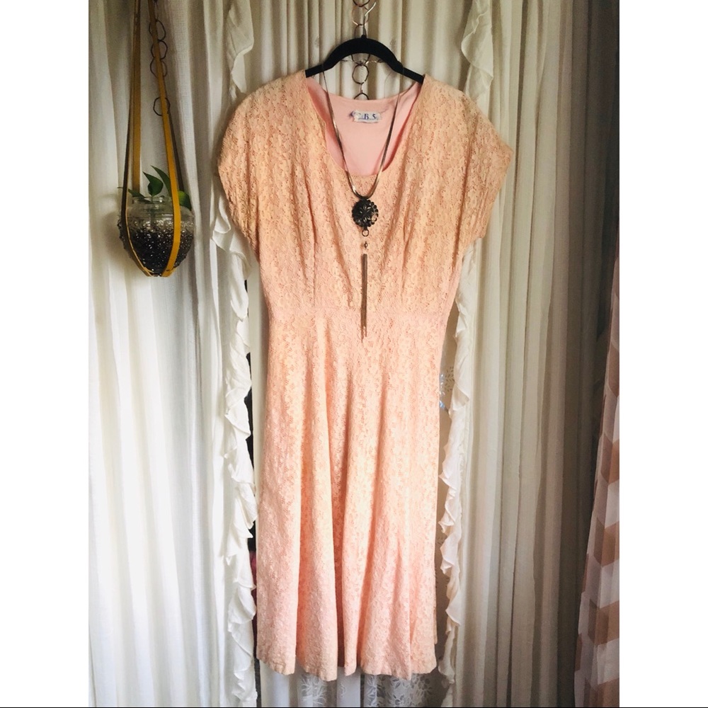 Peach Wash Lace Dress